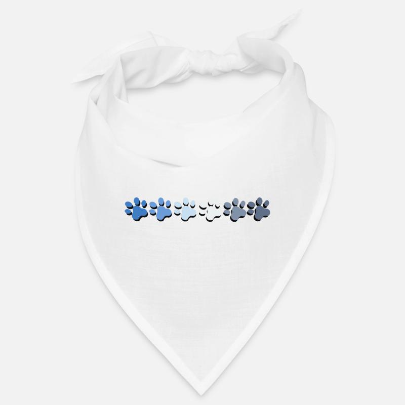 Illustration de patte d’animal dans les tons de bleu Bandana
