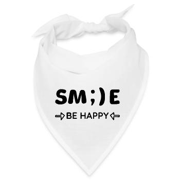 Smile - Be happy - Positives Denken - Bandana - Weiß - Vorne