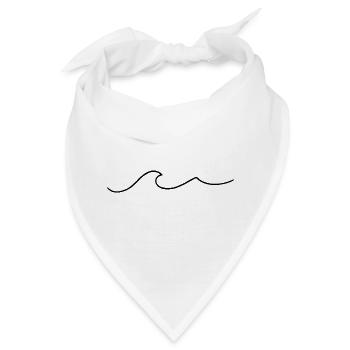 Welle Wave Ozean Meer Reiselust Wasser Surf Tattoo - Bandana - Weiß - Vorne