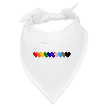 Regenbogen_Herzen_Pride - Bandana - Weiß - Vorne