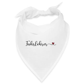 Fahrlehrer mit Herz - Bandana - Weiß - Vorne