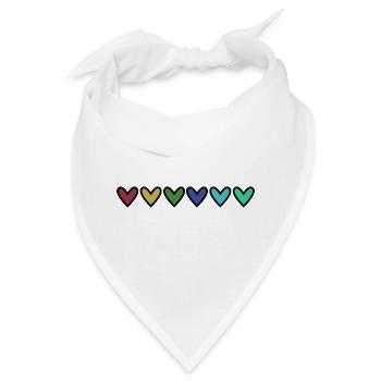 HERZ. HERZ. VALENTINSTAG. LIEBE. LIEBE. HERZ - Bandana - Weiß - Vorne