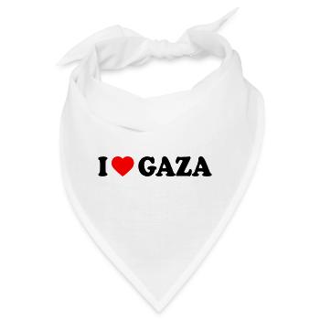 I love gaza - Bandana - Weiß - Vorne