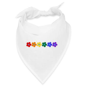Blumen Design Regenbogenflagge, für alle - Bandana - Weiß - Vorne