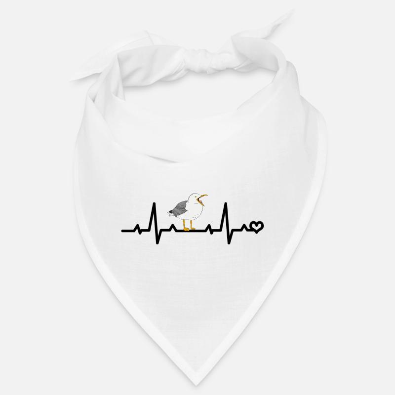 Möwe Herzfrequenz EKG Puls Herzschlag Liebe Vogel Bandana