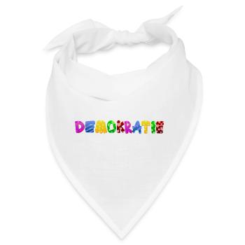 AfD stoppen gegen rechts Demokratie Vielfalt links - Bandana - Weiß - Vorne