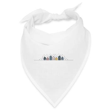 Stadt im Winter in Pastellfarben - Bandana - Weiß - Vorne