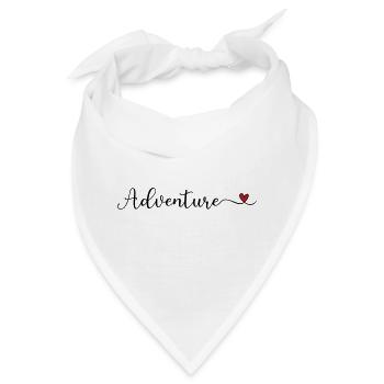 Abenteuertypografie mit Herz - Bandana - Weiß - Vorne