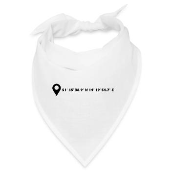 Cottbus Koordinaten - Bandana - Weiß - Vorne