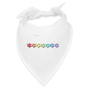 Pfotendesign in Pastellfarben - Bandana - Weiß - Vorne