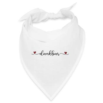 dankbar Schriftzug mit Herz - Bandana - Weiß - Vorne