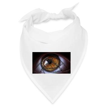 Auge mit Ketten - Bandana - Weiß - Vorne