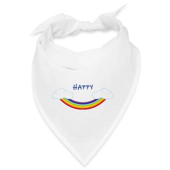 Umgekehrter Regenbogen in Form eines Lächelns - Bandana - Weiß - Vorne
