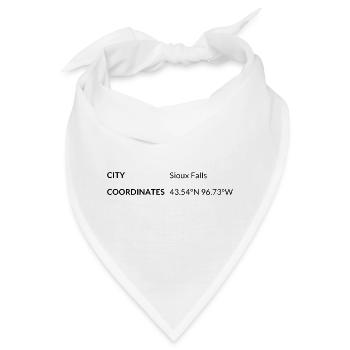 Sioux Falls South Dakota USA Koordinaten - Bandana - Weiß - Vorne