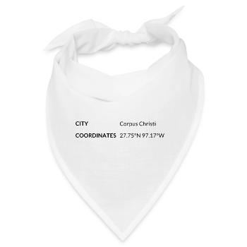 Corpus Christi Texas USA Koordinaten - Bandana - Weiß - Vorne