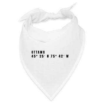 Ottawa Kanada Koordinaten - Bandana - Weiß - Vorne
