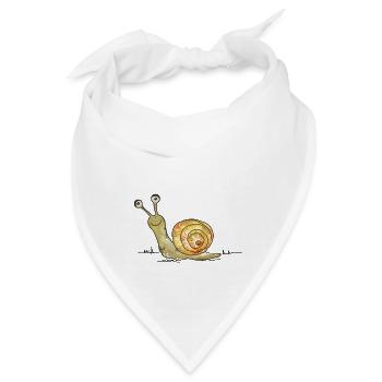 Lustige Schnecke - Bandana - Weiß - Vorne