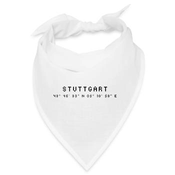 Stuttgart Koordinaten - Bandana - Weiß - Vorne