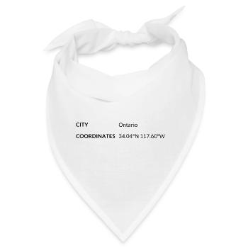 Ontario California USA Koordinaten - Bandana - Weiß - Vorne