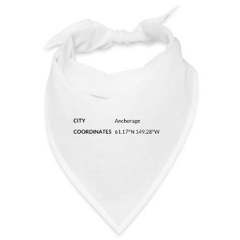 Anchorage Alaska USA Koordinaten - Bandana - Weiß - Vorne