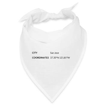 San Jose California USA Koordinaten - Bandana - Weiß - Vorne