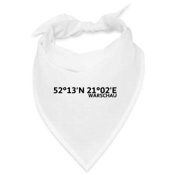 Warschau Koordinaten - Bandana - Weiß - Vorne