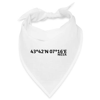 Nizza Koordinaten - Bandana - Weiß - Vorne