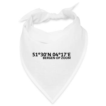 Bergen op Zoom Koordinaten - Bandana - Weiß - Vorne