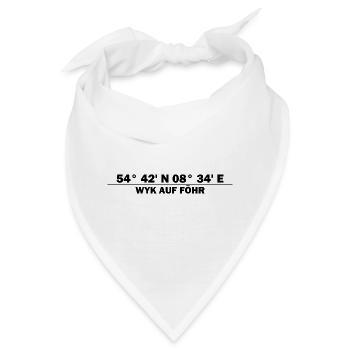 Wyk auf Föhr Koordinaten - Bandana - Weiß - Vorne