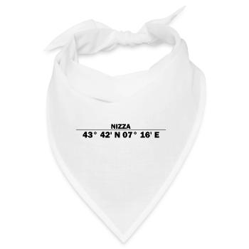 Nizza Koordinaten - Bandana - Weiß - Vorne