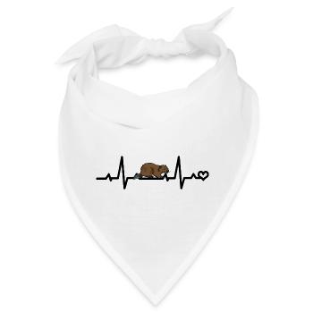 Biber EKG - Bandana - Weiß - Vorne