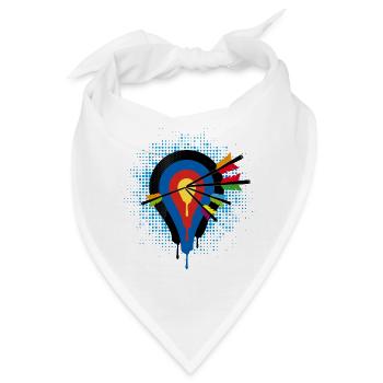 Zielscheibe und 5 Pfeile - Bandana - Weiß - Vorne