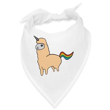 Alpaka Einhorn - Bandana - Weiß - Vorne