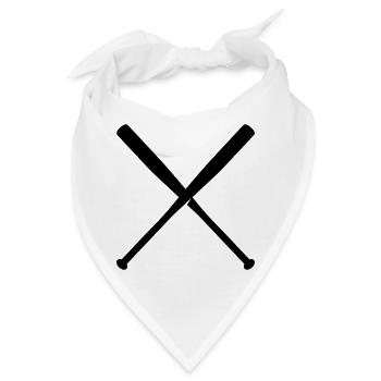 Baseball Keule, Baseballschläger - Bandana - Weiß - Vorne