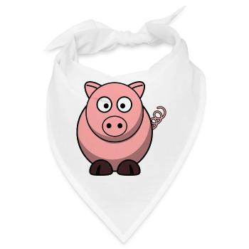 Rosa Schweinchen - Bandana - Weiß - Vorne