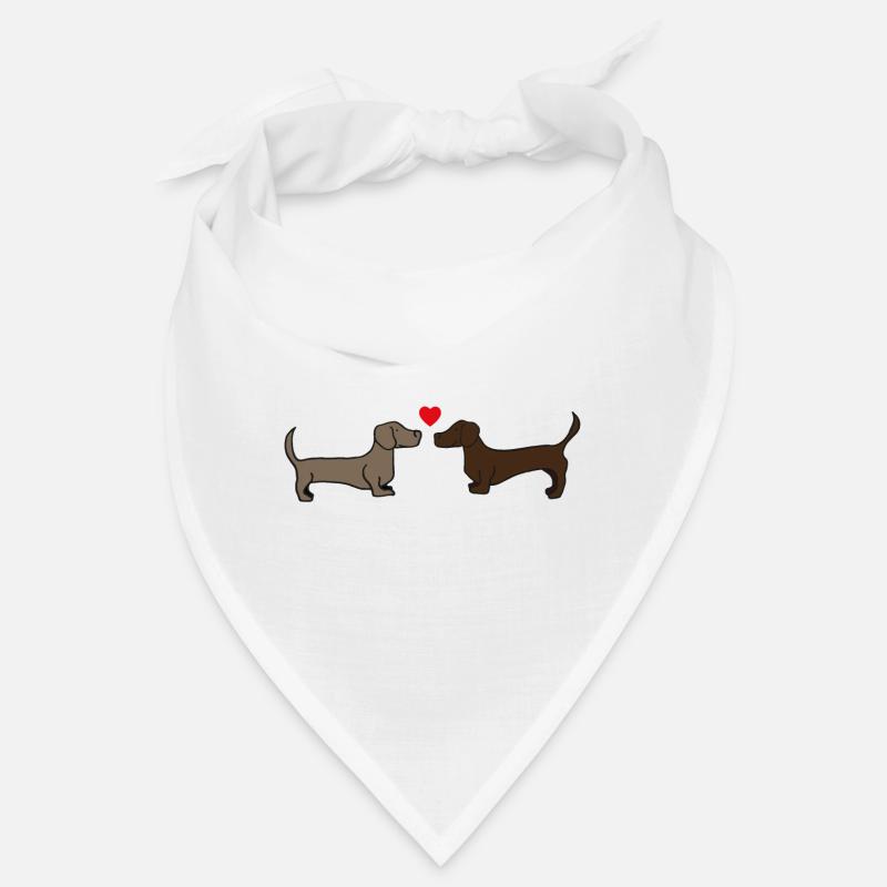 zwei sich küssende Dackel , Geschenkidee, Poster Bandana