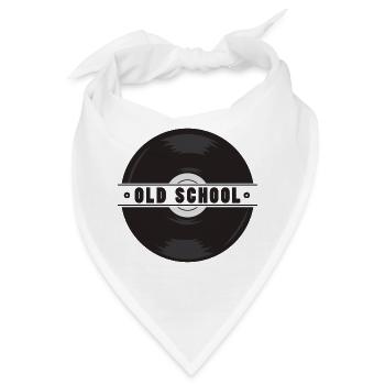 Vinyl Schallplatte Geschenk Musik old school - Bandana - Weiß - Vorne