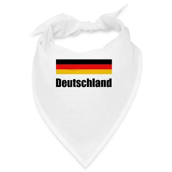 Deutschland Flagge und Deutschland Schriftzug - Bandana - Weiß - Vorne
