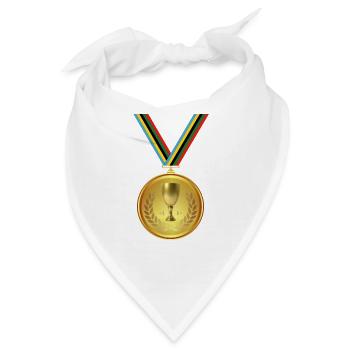 Goldmedaille, Medaille , Sieger Gewinner - Bandana - Weiß - Vorne