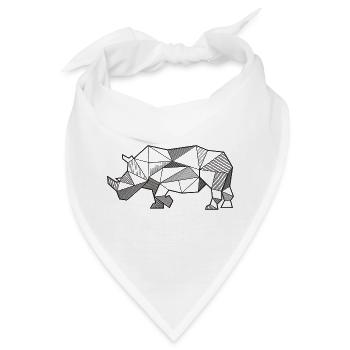 Nashorn geometrisch - Bandana - Weiß - Vorne