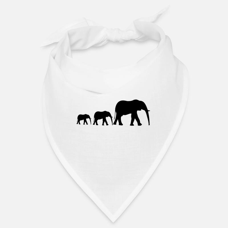 Elefantenfamilie - Bandana - Weiß
