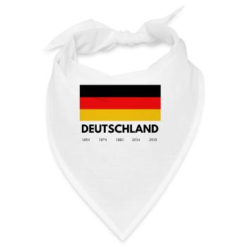 Deutschland Schriftzug mit Flagge und Jahreszahlen - Bandana - Weiß - Vorne
