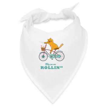 Lustige Katze - Bandana - Weiß - Vorne