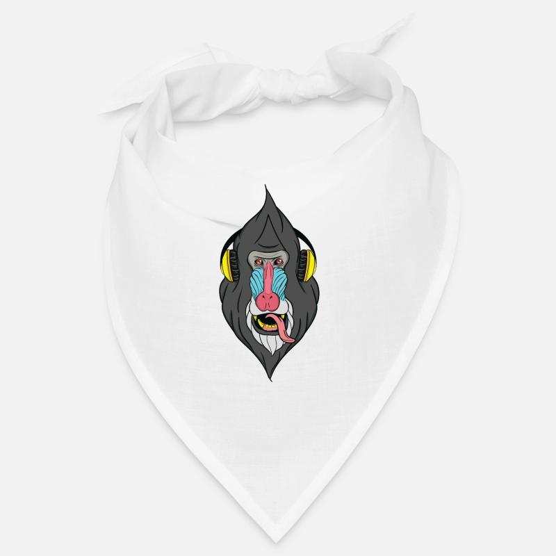 Affe mit Kopfhörer - Techno Affe Bandana