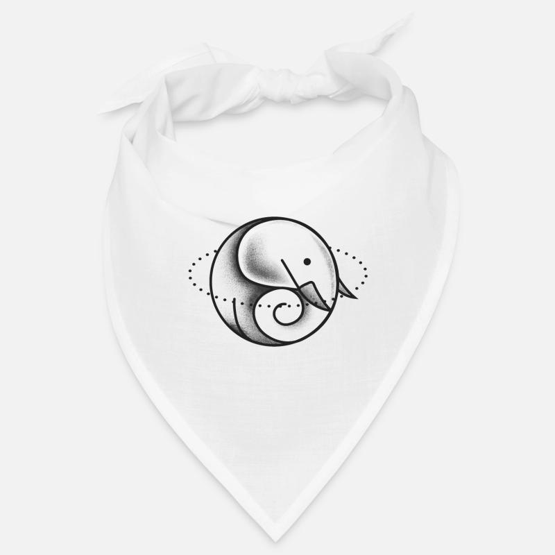 Elephant cute circle gray Bandana