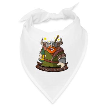Weekend Warrior - Wikinger mit Bier am Wochenende - Bandana - Weiß - Vorne