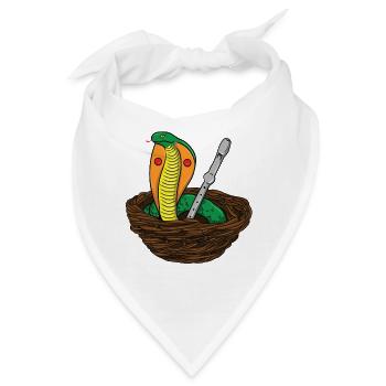 Cobra - Schlange - Boa Mamba Gift Tier - Bandana - Weiß - Vorne