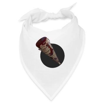 Baseballschläger mit Stacheldraht - Bandana - Weiß - Vorne