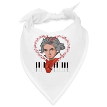 Ich liebe Beethoven Komponist Pianist Klassik - Bandana - Weiß - Vorne