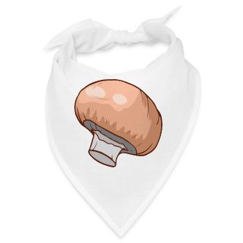 Champignons Egerlinge Angerlinge Pilze - Bandana - Weiß - Vorne